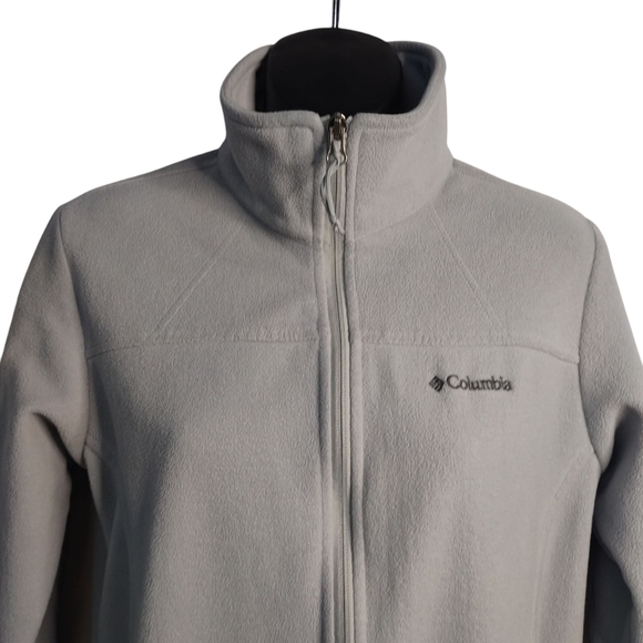 Columbia Women's Light Gray Fleece ZIP Up Jacket Sz Small - Picture 3 of 8